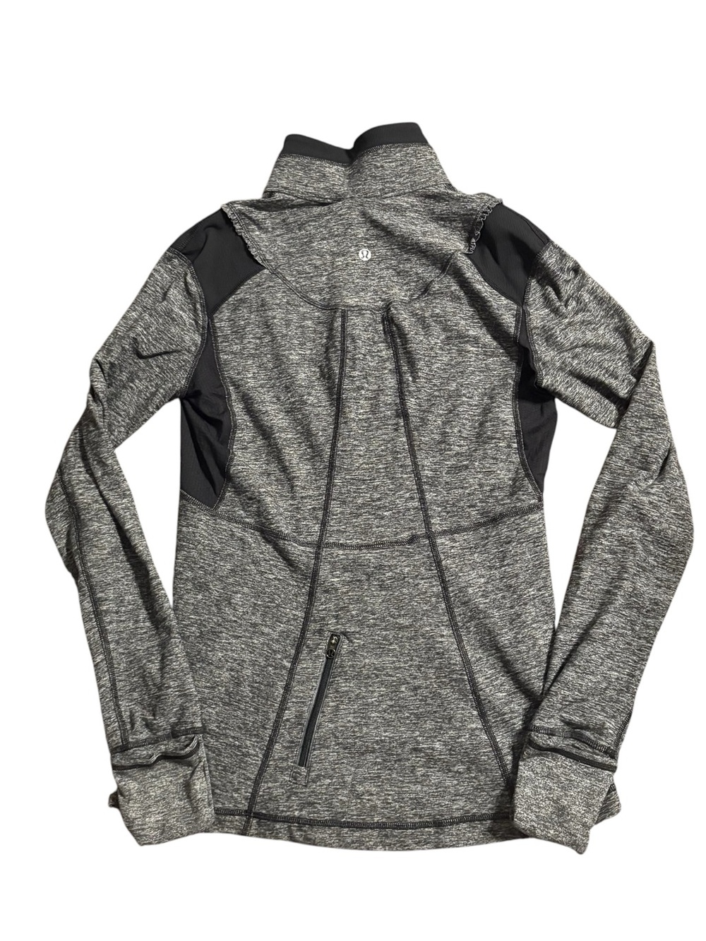 Lululemon quarter zip Heathered Gray and black Athletic Jacket size 8